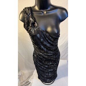 Y2K Taboo Going Out Mini Dress Black Sparkles Bling Womens Juniors Medium M 7/9